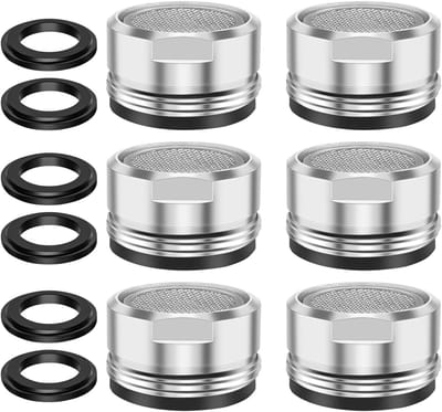 Set van 6 Waterkranen met Mengmondstuk, Luchtbeluchter en Rubberen Ring voor Keuken en Toilet