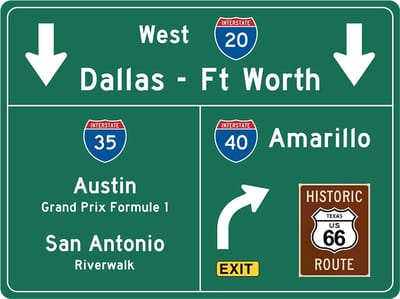 Signs USA Verkeersbord - Amerika - Texas - Dallas - Wandbord - 60 x 45 cm