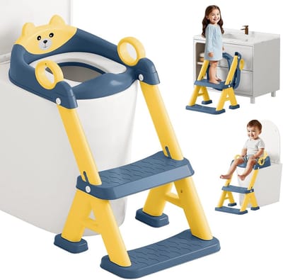 Toilet Trainingszitje - Peuter Toiletbril - Zindelijkheidstraining Kind - In Hoogte Verstelbaar - 40 cm Breed - Blauw