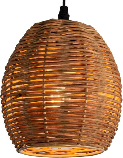 Rotan Lampenkappen Set voor Tafellamp, Wandlamp en Staande Lamp - Universele E27/E14 Fitting, Diepbruin