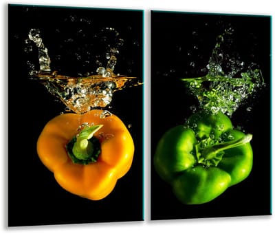TMK ArtDeko - Snijplank - Inductiegeschikt - Glas - Paprika Motief
