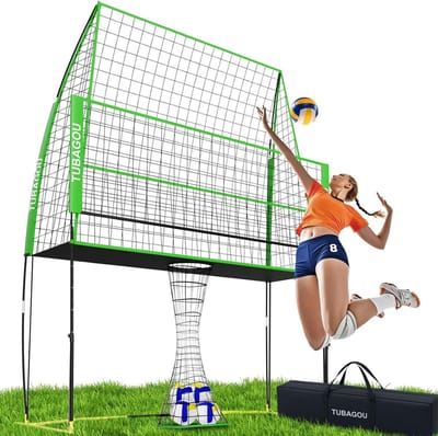 Volleybal Trainingsnet - Oefennet Station - Volleybal Trainen - Professioneel Ontwerp - 8 x 11 FT - Groen