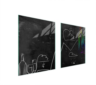 TMK ArtDeko - Serie Snijplank - 85x52 cm - Zwart - Glazen Beschermer