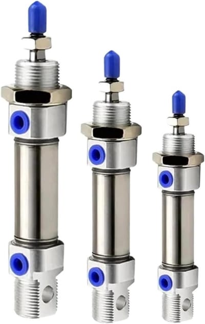 Pneumatische Cilinder - Gasveer Dubbel Effect - Industriële Toepassingen - Enkele Schacht Ontwerp - Slag 80 mm - Standaard
