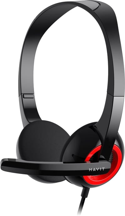 Havit H202d (Black) Hoofdtelefoons Bedraad Hoofdband Oproepen/muziek Zwart, Rood