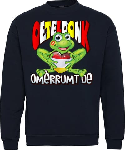 Sweater Oeteldonk Omèrrumt Oe | Carnavalskleding dames kinderen heren | Carnaval | Foute Party | Navy | maat 104/116
