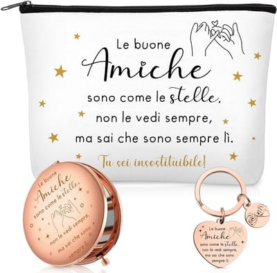 Dailygoods- Cosmetische Tas met Spiegel - Make-up Tas - Cadeau voor Vriendin - Dames Tas - Klein - Origineel Geschenk - Make-uptas
