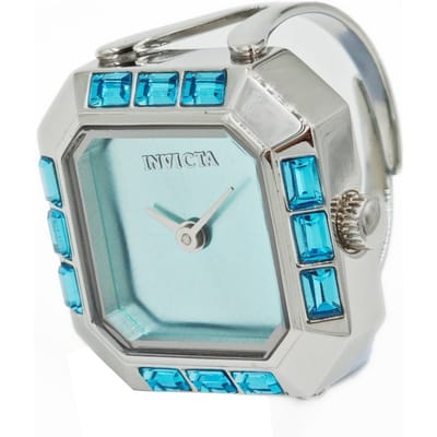 Invicta Mini 49579 Dames Horloge - Quartz Uurwerk - Roestvrij Staal met blauwe Wijzerplaat - 21mm