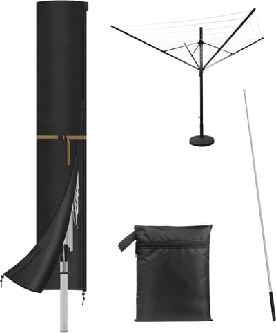 Ynkkvre - Beschermhoes - waslijn beschermhoes 170x32 cm - 420D Oxford stof - waterdicht - met ritssluiting en opbergtas, zwart