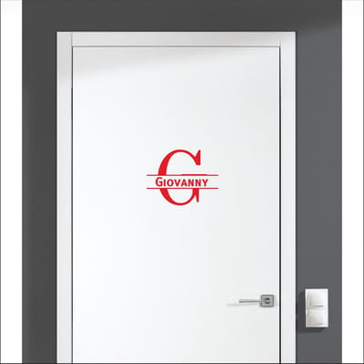 Deursticker Met Naam -  Giovanny - Rood