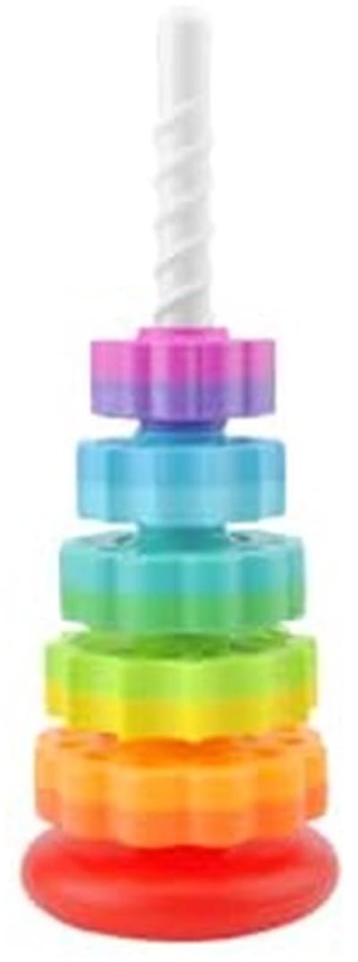 Dailygoods- Regenboogtoren - Montessori Speelgoed - Stapeltoren - Stapelringen Baby - Duurzaam ABS - Veilig Speelgoed