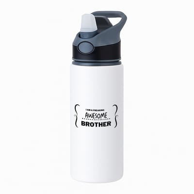 Hacebo® - I am a freaking awesome brother waterfles met rietje zwart - Broer - geweldige broer - liefste broer - verjaardag - cadeau - kado - bedankje - geschenk - water fles - 650ML