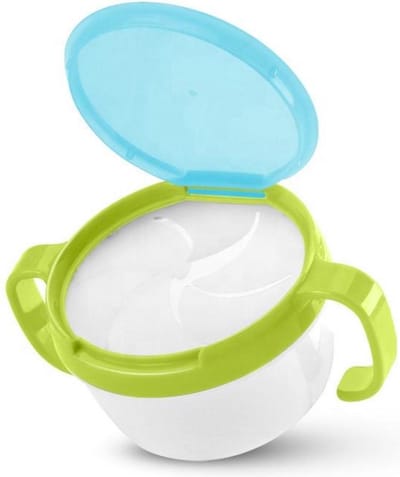 Ychee - Set van 2 - Kinder Snack beker - Snack Cup - met Handgrepen - Zelfstandigheid - Blauw