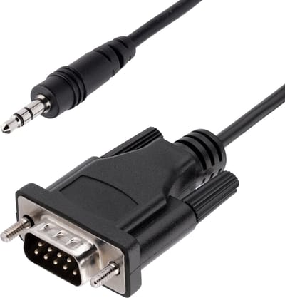 StarTech.com 1m DB9 naar 3.5mm Seriële Kabel voor Serial Device Configuratie, RS232 DB9 Male naar Jack Kabel voor Calibratie van Projectors, Digital Signage, TVs via Audio Jack