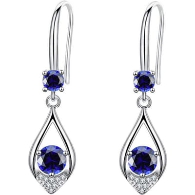 Boucles d'oreilles élégantes pour femmes, boucles d'oreilles incrustées de diamants, longues, sens du tempérament senior, crochets d'oreille EG-36 gray