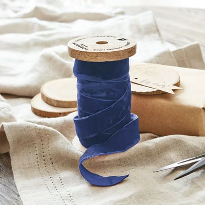 LOBERON Fluwelen lint Andaris donkerblauw
