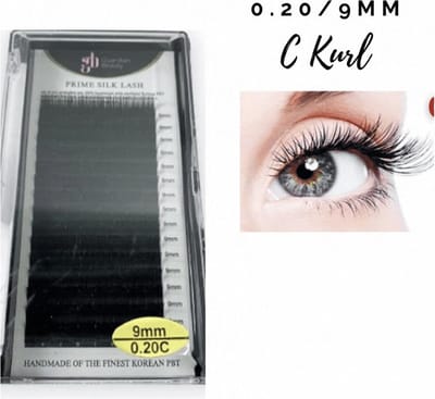 Guardian Beauty Wimpers Extensions - Prime Silk Lashes - 9mm - 0.20 C Krul