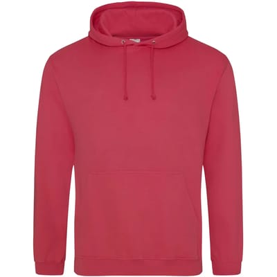 Just Hoods College Hoodie JH001 - LIPSTICK PINK - L