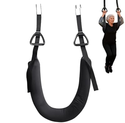 Rugboog Strekker - Wervelkolom Riem - Oefening en Training - Aanpasbare Spanning - 45 x 35 x 8 cm - Zwart