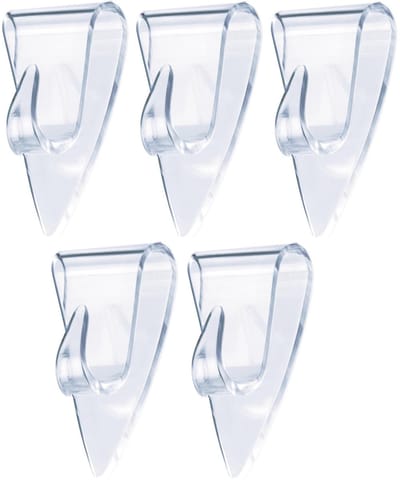 Tesa Powerstrips ophang haken - 10x - transparant - kunststof - 0,2 kg - voor tegels en glas