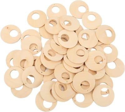 50 Stuks Houten Oorbellen Onbewerkt - Eenvoudige Kleurpagina's voor DIY Sieraden en Ambachten