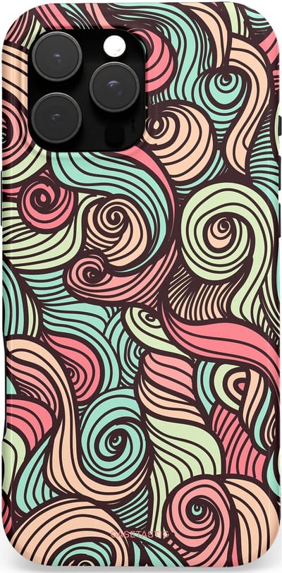 Casetastic Hoesje Geschikt voor Apple iPhone 16 Pro Max Magsafe - Stijlvolle Beschermende Duo-layer Case - Pastel Swirl Vibes
