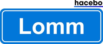 Hacebo - Plaatsnaam Sticker - 29x10 CM - Lomm sticker - Verkeersborden sticker - grappige cadeaus - Lomm