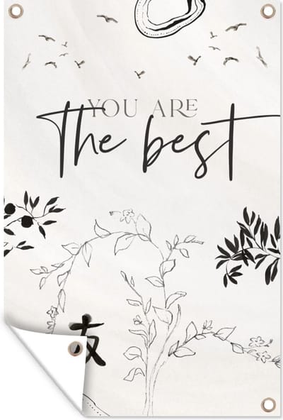Muurdecoratie Best friends - Vrienden - Quotes - Spreuken - You are the best - 120x180 cm - Tuinposter - Tuindoek