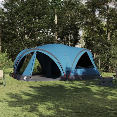 vidaXL - Familietent - voor - 10 - personen - Blauw - en - Grijs - 460 - x - 430 - x - 214 - cm