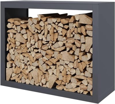 Brandhoutrek - Haardhout opslag - Haardhout opbergen - Stalen constructie - 100 x 40 x 80 cm - Antraciet