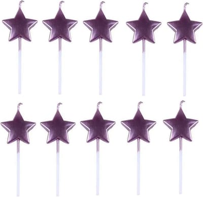 Verjaardagskaarsen Stervormig - 10 Stuks Metaal - Schattige Cake Decoratie - Creëer een Feestelijke Sfeer - ShopVlot