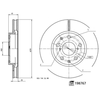 Remschijf FEBI BILSTEIN 198767, 1 stuk