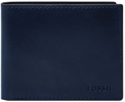 FOSSIL Portemonnee Derrick Bifold With Flip ID Insignia Blue Donkerblauw