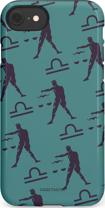Casetastic Hoesje Geschikt voor Apple iPhone 7/8/SE - Stijlvolle Beschermende Duo-layer Case - Zodiak weegschaal