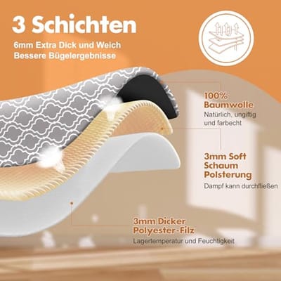 Strijkplankovertrek 120x40 cm voor Stoomstrijkijzers - Geschikt voor Diverse Maten