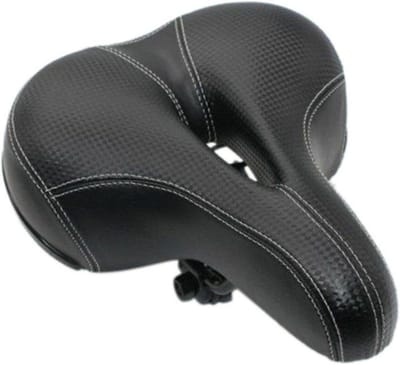 Fietszadel - Fietsstoeltje Zadelkussen - Comfortabel Fietsen - Dubbele Stalen Veer - 25 x 20 x 7 cm - Zwart