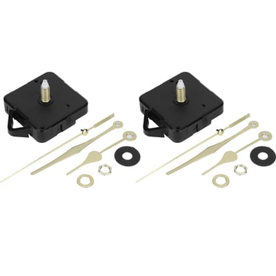 Kit de 2 aiguilles de mouvement d'horloge à quartz, accessoires de mécanisme, pièces de réparation d'horloge à faire soi-même, doré