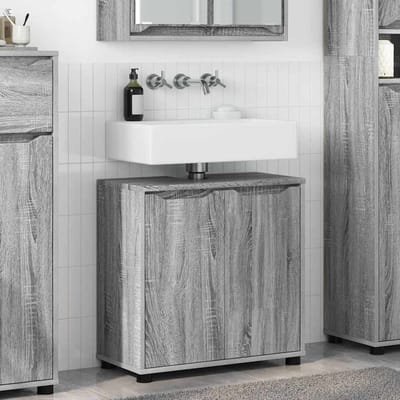 vidaXL - Badkamer - wastafelkast - Grijs - Sonoma - 60 - x - 30 - x - 60 - cm - Bewerkt - hout