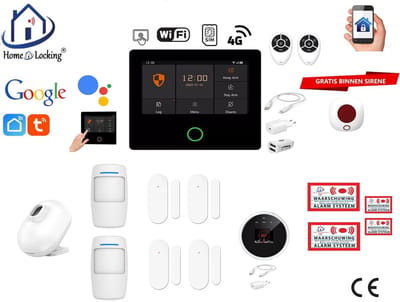 Draadloos alarmsysteem voor woning/camper/boot/caravan werkt met wifi en sim kaart en met spraakgestuurde apps. (Nederlands of Frans stem en tekst) ST01A-59