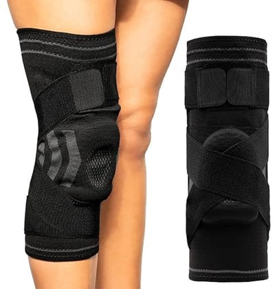 1 paar meniscuskniebraces, orthopedische en compressieverbanden voor de knie ter verlichting van pijn en artrose, zwart (geschikt voor 130-160 catties).