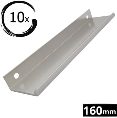 10X Handgrepen Zwart RVS - Boormaat 160mm - Kastgrepen