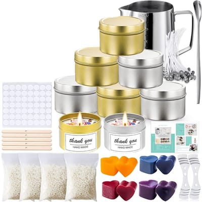 DailySupplies® Smeltpan Kaarsvet Set – Smeltpan voor Kaarsen - Kaarsen Maken Starterspakket – Candle Making Kit – Mltikleur