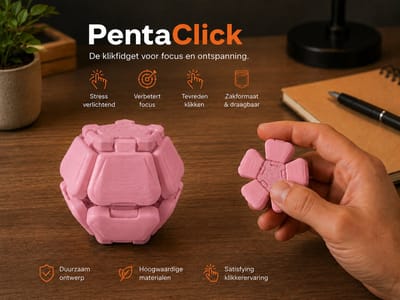 Skushy 2x PentaClick Sakura Rose – Premium Focus Fidget voor Bureau & Onderweg – Compact Desk Gadget – Klikbare Hand Fidget – Modern Pocket Design