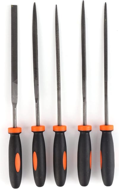 Stalen Rasp Set - Houtvijlen Assortiment - Metaal Hout Bewerken - Ergonomische Handgreep - 3 x 140mm - Multicolor