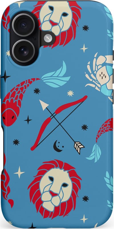 Casetastic hoesje geschikt voor Apple iPhone 17 - MagSafe - Dubbellaagse bescherming - Zodiac in verbinding - Fashion Case - Petrol Bordeaux Grijs
