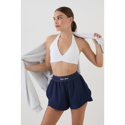 Dames Dsgn Studio Short Met Elastische Taille En Losse Pasvorm Van Geweven Stof | Navy | Maat: 2XL