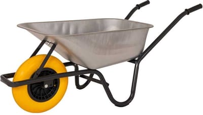 Kruiwagen met antilek band gegalvaniseerde bak 85 liter