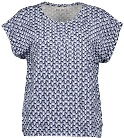 Blue Seven - Shirt 105880 blauw print KM Blue Seven - maat 38
