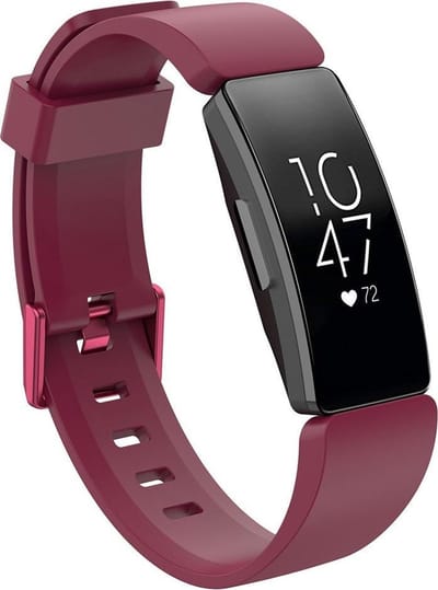 KELERINO. Siliconen bandje geschikt voor Fitbit Inspire (HR) - Sangria - Large
