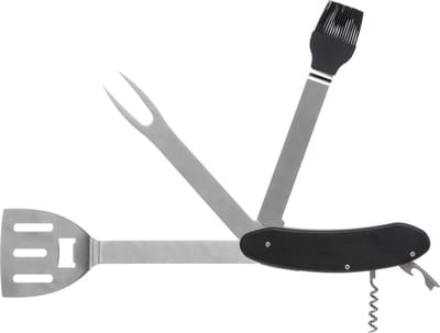 BBQ/barbecue gereedschap set - 5-in-1 - Zwitsers zakmes - 30 cm - Flesopener - Kurkentrekker
